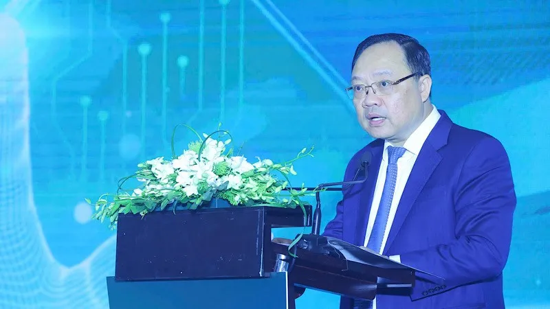Ông Phạm Anh Tuấn, Vụ trưởng Vụ Thanh toán (NHNN) phát biểu tại sự kiện, sáng 26-9 Ông Phạm Anh Tuấn, Vụ trưởng Vụ Thanh toán (NHNN) phát biểu tại sự kiện, sáng 26-9