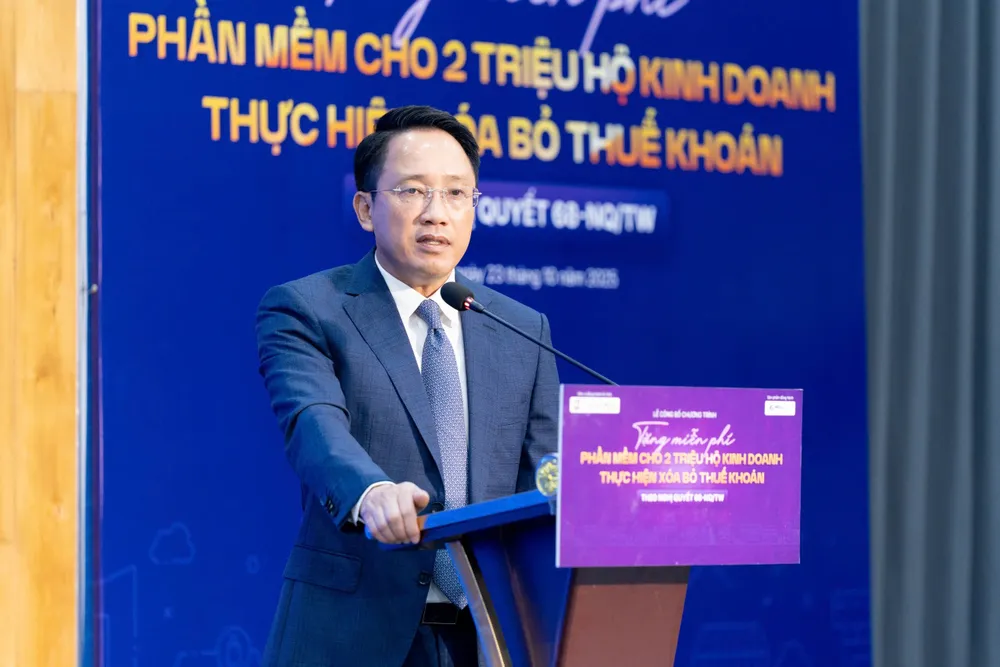 Ông Mai Sơn, Phó Cục trưởng Cục Thuế, phát biểu tại sự kiện z7146313318597_05882ad9f8035ee2049866d9a0387eb7.jpg