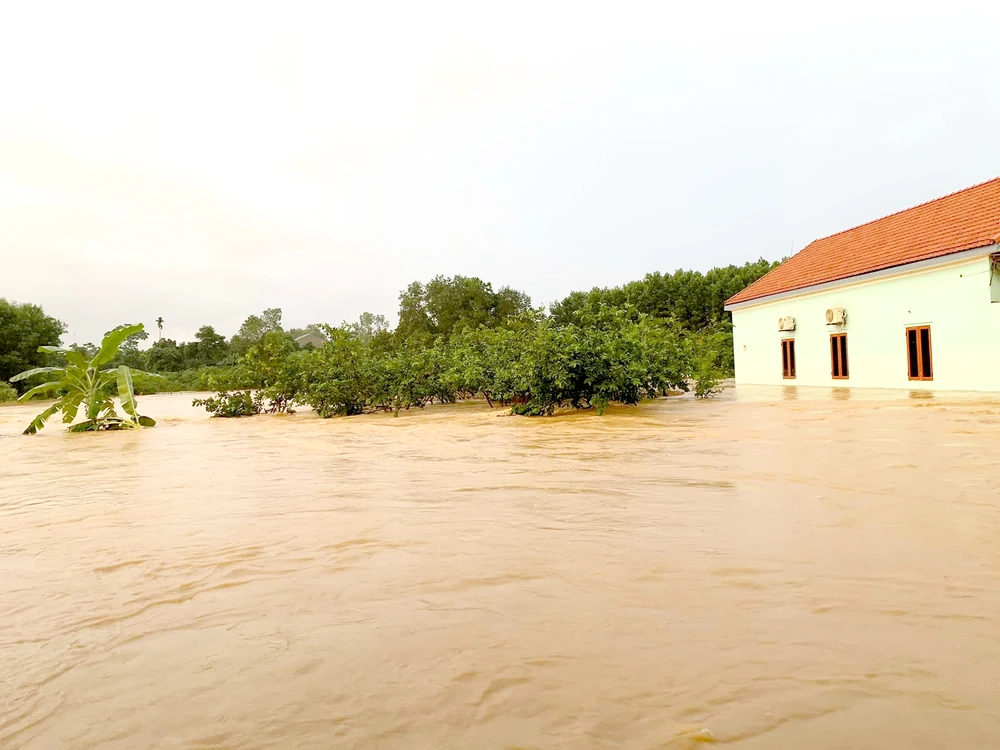 Mưa lớn gây ngập lụt xã Nam Hòa, huyện Đông Hỷ, tỉnh Thái Nguyên