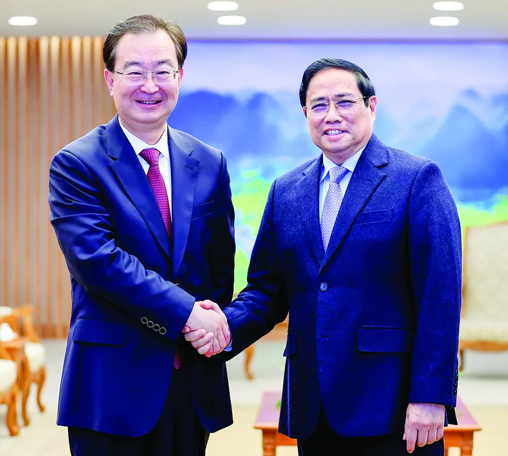 Thủ tướng Phạm Minh Chính tiếp Bí thư Tỉnh ủy Vân Nam Vương Ninh. Ảnh: VIẾT CHUNG