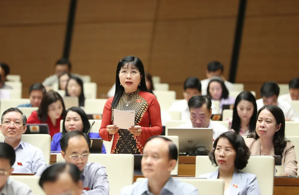 ĐB Trần Thị Thanh Hương (An Giang) chất vấn sáng 6-6. Ảnh: QUANG PHÚC ĐB Trần Thị Thanh Hương (An Giang) chất vấn sáng 6-6. Ảnh: QUANG PHÚC