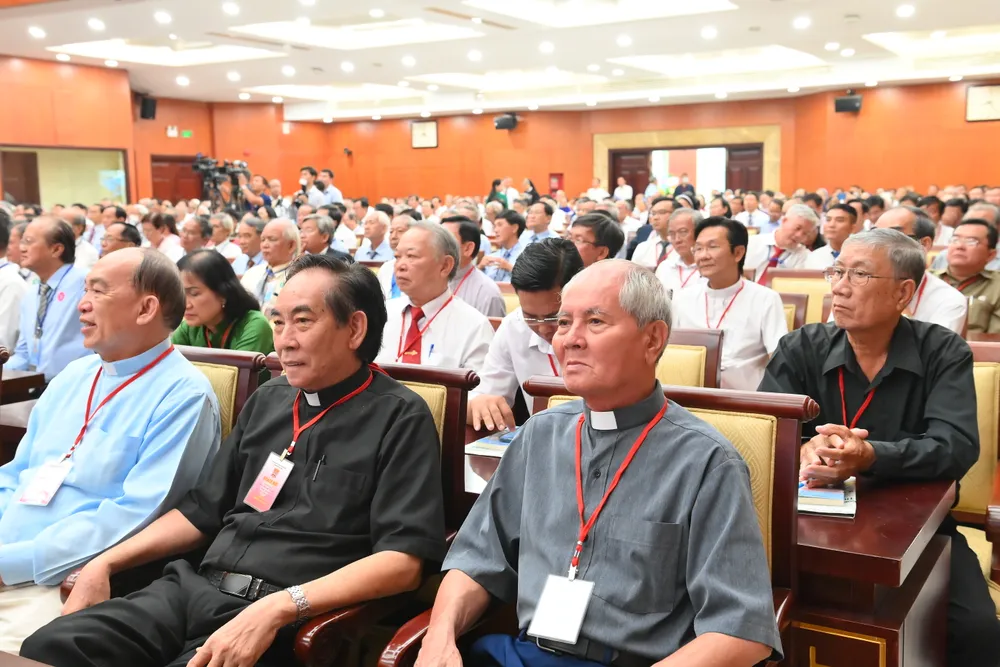 Các đại biểu dự Đại hội đại biểu Người Công giáo Việt Nam TPHCM xây dựng và bảo vệ Tổ quốc lần thứ IX, nhiệm kỳ 2023-2028. Ảnh:VIỆT DŨNG Các đại biểu dự Đại hội đại biểu Người Công giáo Việt Nam TPHCM xây dựng và bảo vệ Tổ quốc lần thứ IX, nhiệm kỳ 2023-2028. Ảnh:VIỆT DŨNG