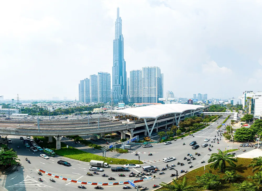  Ga metro Văn Thánh trên tuyến metro số 1 được định hướng phát triển đô thị TOD gắn giao thông công cộng. Ảnh: HOÀNG HÙNG