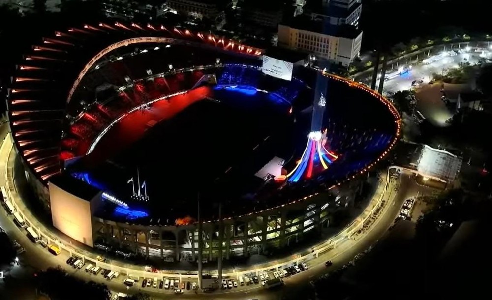 举办第33届东运会的拉加曼加拉国家体育场全景。