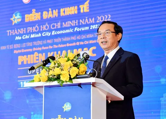 Bí thư Thành ủy TPHCM Nguyễn Văn Nên phát biểu tại Diễn đàn kinh tế TPHCM, sáng 15-4-2022. Ảnh: VIỆT DŨNG Bí thư Thành ủy TPHCM Nguyễn Văn Nên phát biểu tại Diễn đàn kinh tế TPHCM, sáng 15-4-2022. Ảnh: VIỆT DŨNG