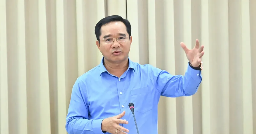 Chủ tịch UBND TPHCM Nguyễn Văn Được phát biểu chỉ đạo tại một phiên họp của UBND TPHCM. Ảnh: VIỆT DŨNG CT Duoc.JPG