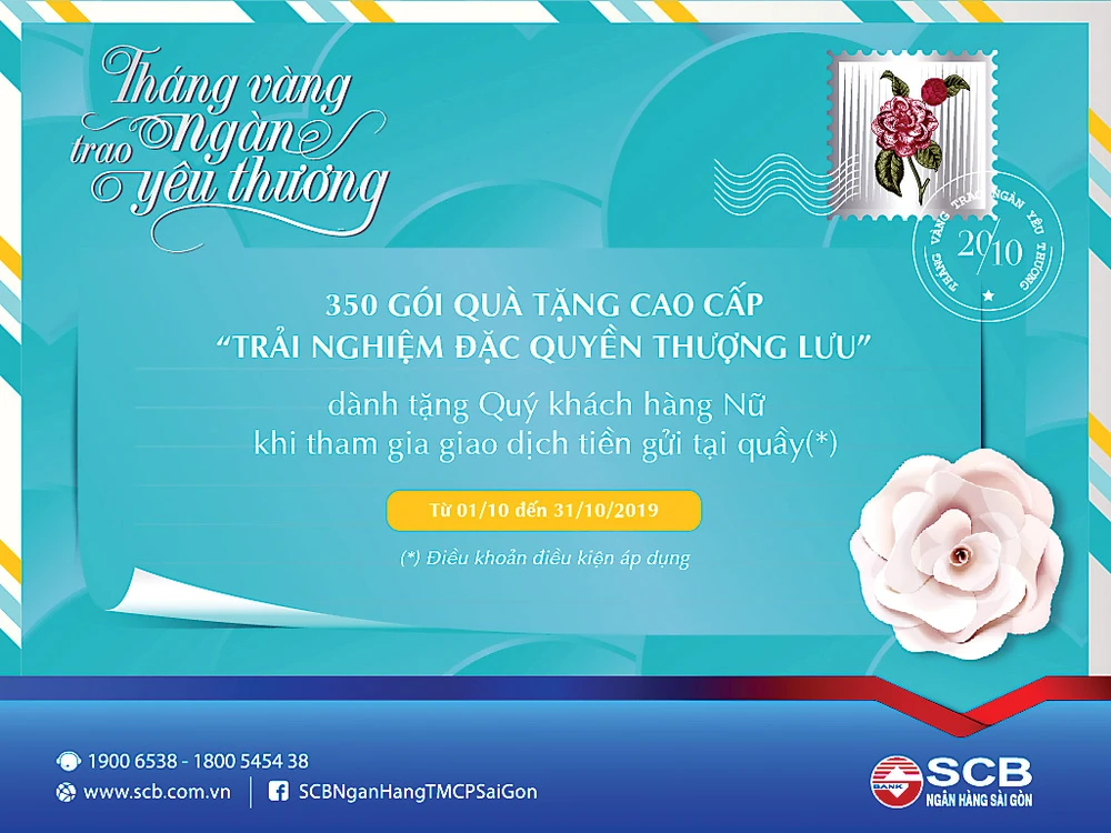 SCB ưu đãi trọn tháng 10 nhân Ngày Phụ nữ Việt Nam ảnh 1 SCB ưu đãi trọn tháng 10 nhân Ngày Phụ nữ Việt Nam ảnh 1
