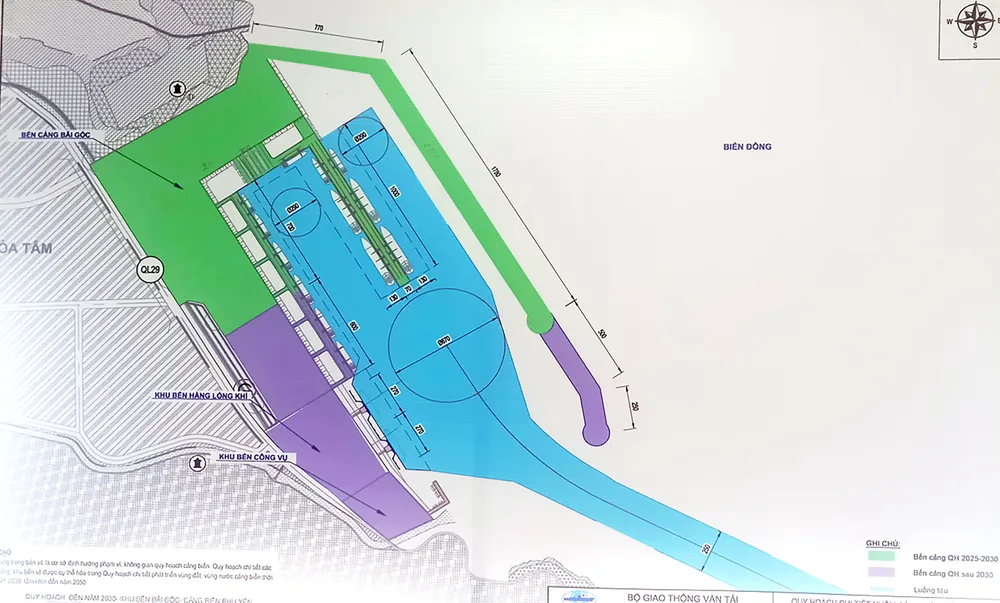 Bản đồ quy hoạch cảng Bãi Gốc, khu kinh tế Nam Phú Yên