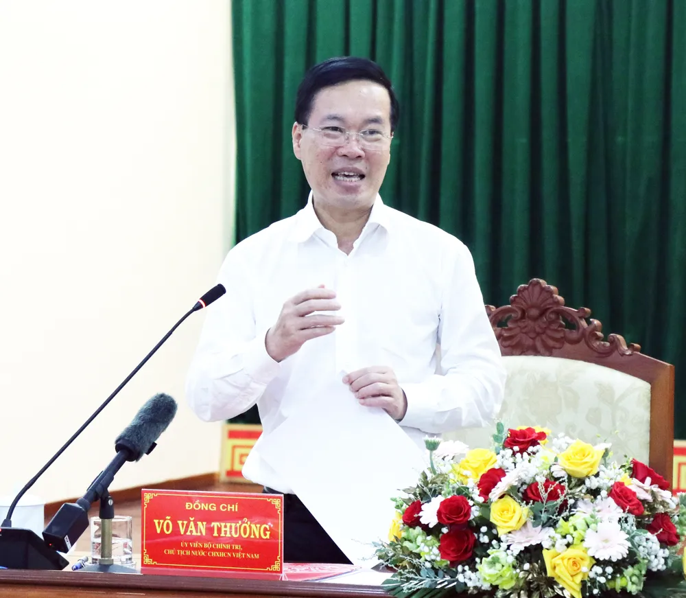 Đồng chí Võ Văn Thưởng phát biểu, chỉ đạo tại buổi làm việc Đồng chí Võ Văn Thưởng phát biểu, chỉ đạo tại buổi làm việc