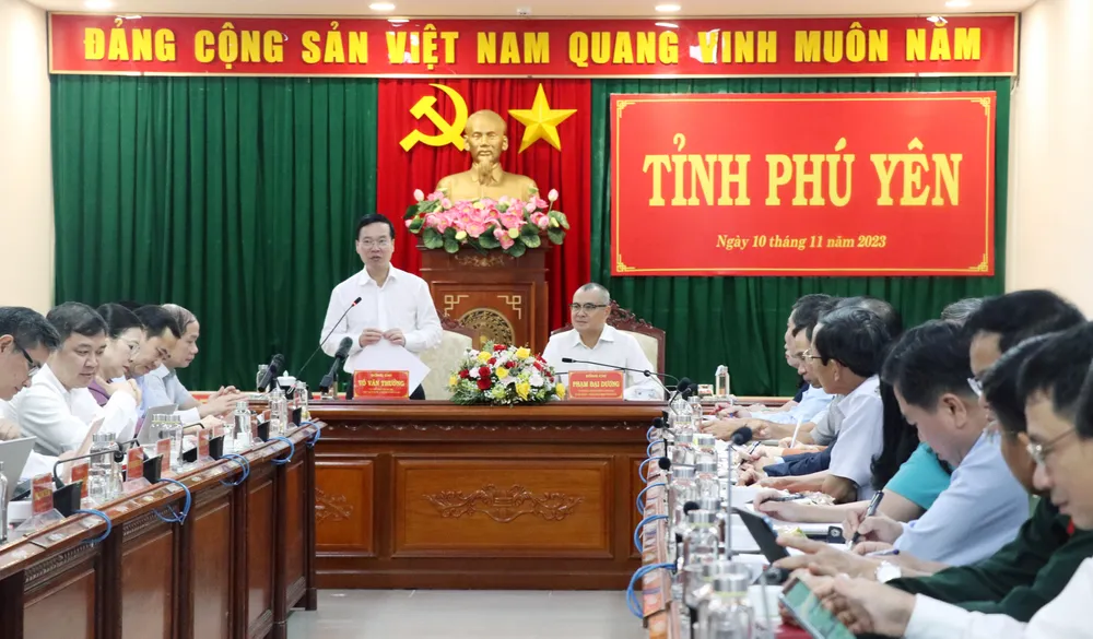 Chủ tịch nước Võ Văn Thưởng phát biểu kết luận tại buổi làm việc Chủ tịch nước Võ Văn Thưởng phát biểu kết luận tại buổi làm việc