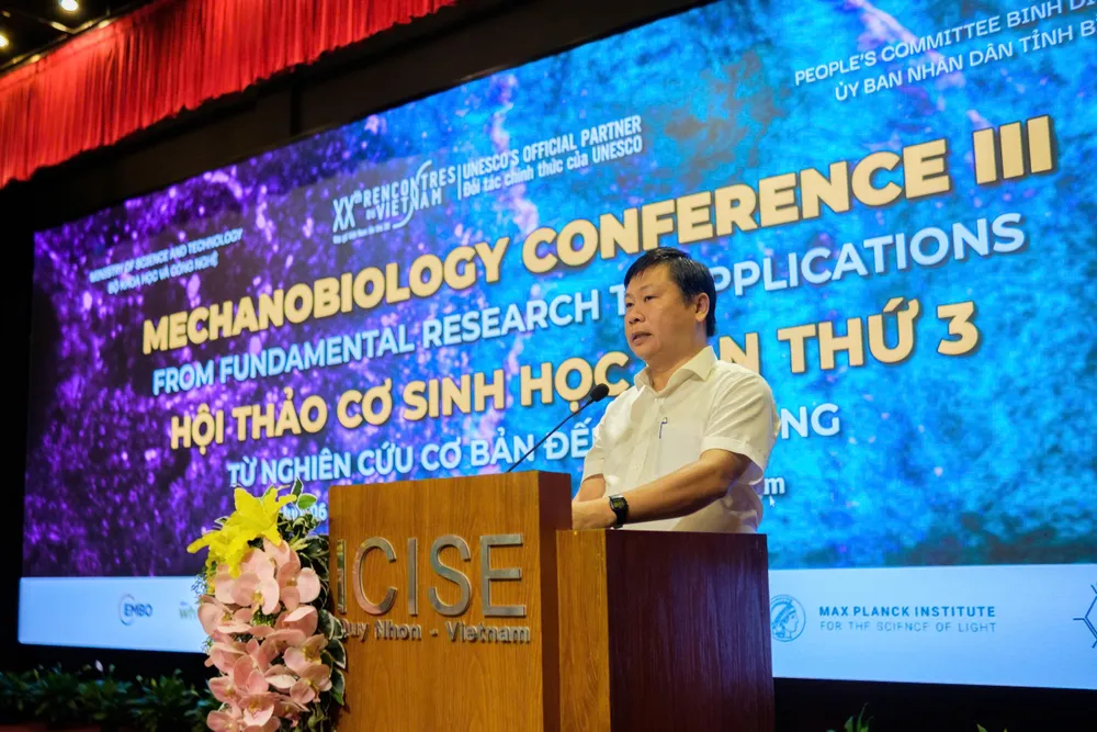 Đại diện Trung tâm ICISE phát biểu tại khai mạc. Ảnh: TRUNG NHÂN z6779571384983_b7d2dbe585dccb16bfdbe707d89c80c4.jpg