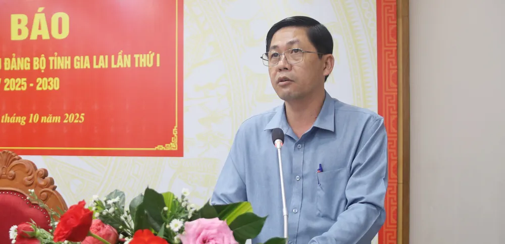 Lãnh đạo Ban Tổ chức Tỉnh ủy Gia Lai thông tin về các điểm mới tại kỳ đại hội tới 8.jpg