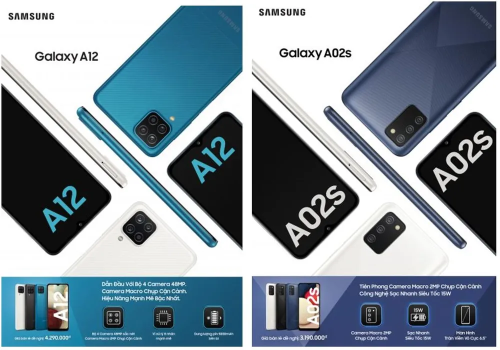 Samsung ra mắt Galaxy A12 và A02s có 4 camera ưu việt, dung lượng pin vượt trội
