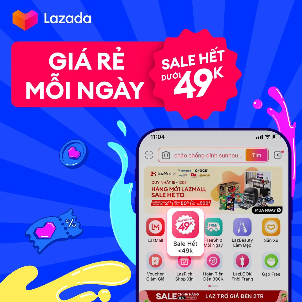 Người tiêu dùng có thể truy cập vào vô vàn deal hot dưới 49k ngay trên trang chủ của ứng dụng Lazada chỉ với vài bước cơ bản