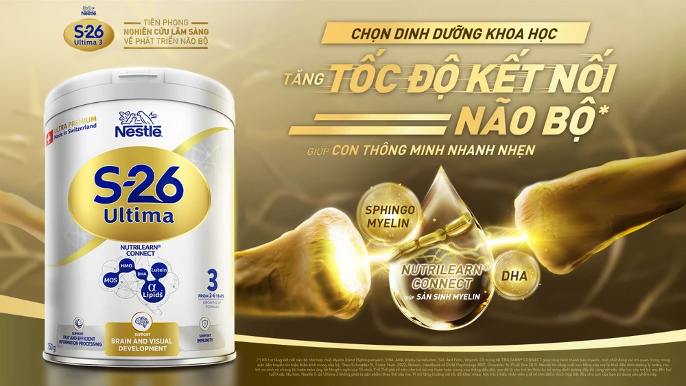 Nestlé giới thiệu sản phẩm S-26 Ultima 3 tiên phong nghiên cứu lâm sàng về tăng tốc độ kết nối não bộ