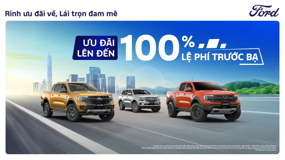 Ford Việt Nam và hệ thống đại lý khuyến mãi tháng 8 với ưu đãi gần 60 triệu đồng