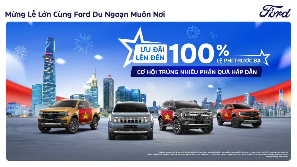 Ford Việt Nam và đại lý triển khai nhiều chương trình ưu đãi lớn trong tháng 9