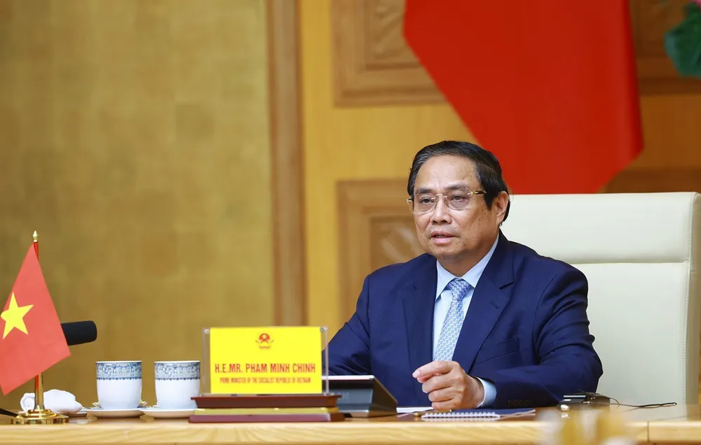 Thủ tướng Phạm Minh Chính phát biểu tại hội nghị. Ảnh: TTXVN X1g.jpg