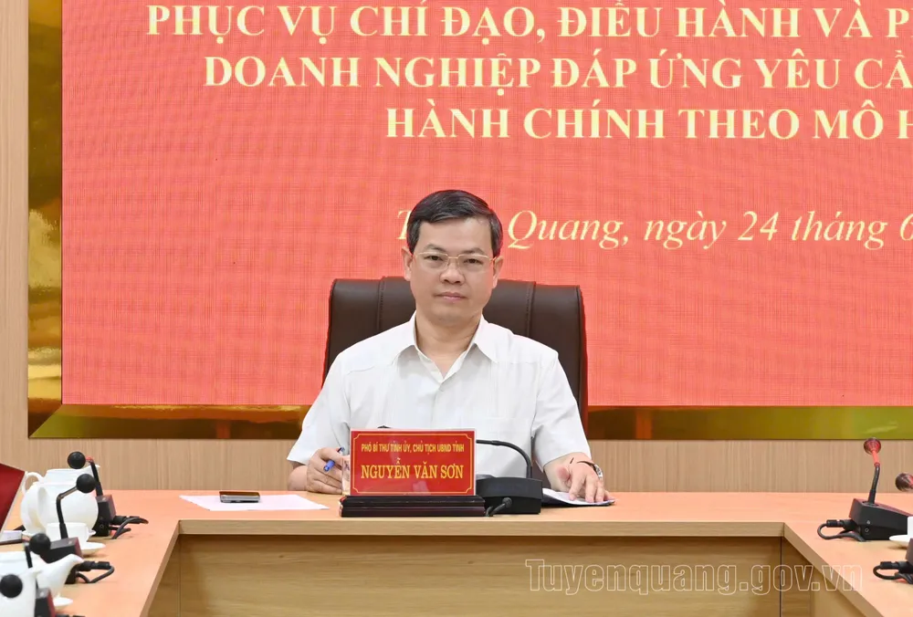 Đồng chí Chủ tịch UBND tỉnh Nguyễn Văn Sơn dự và chủ trì tại điểm cầu Tuyên Quang tq2.jpg