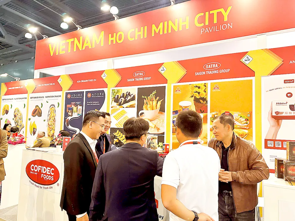 Gian hàng của TPHCM tại WorldFood Moscow 2025. Ảnh: TRÍ DŨNG R1f.jpg