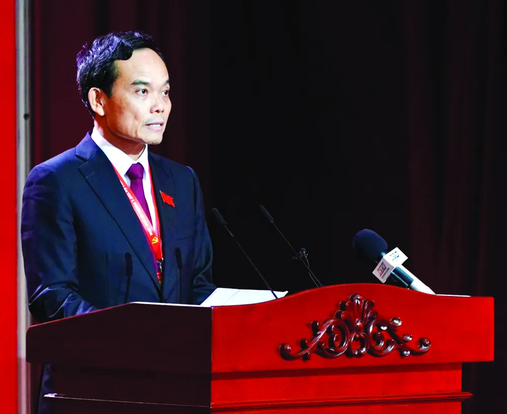 Bí thư Thành ủy TPHCM Trần Lưu Quang phát biểu bế mạc Đại hội P1b.jpg