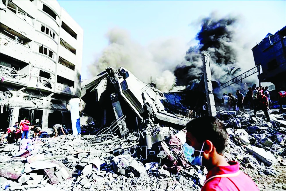 Cảnh đổ nát sau cuộc tấn công của Israel tại Gaza. Ảnh: THX %8c.jpg