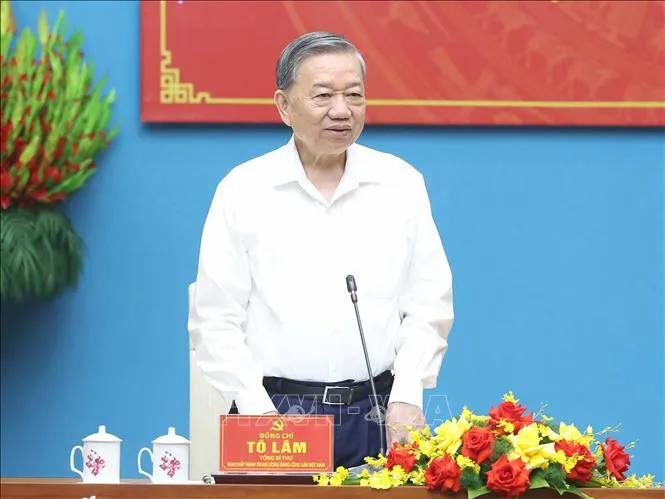 Tổng Bí thư Tô Lâm phát biểu chỉ đạo. Ảnh: TTXVN tbt-10063.jpg