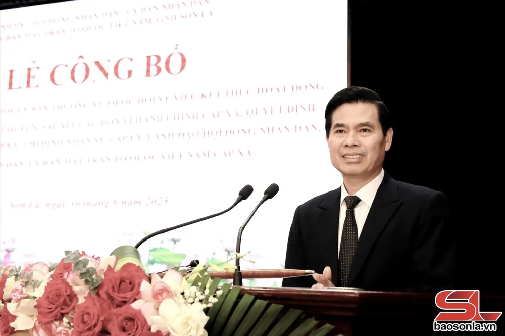 Đồng chí Hoàng Quốc Khánh, Bí thư Tỉnh ủy phát biểu tại Lễ công bố SonLa08.png