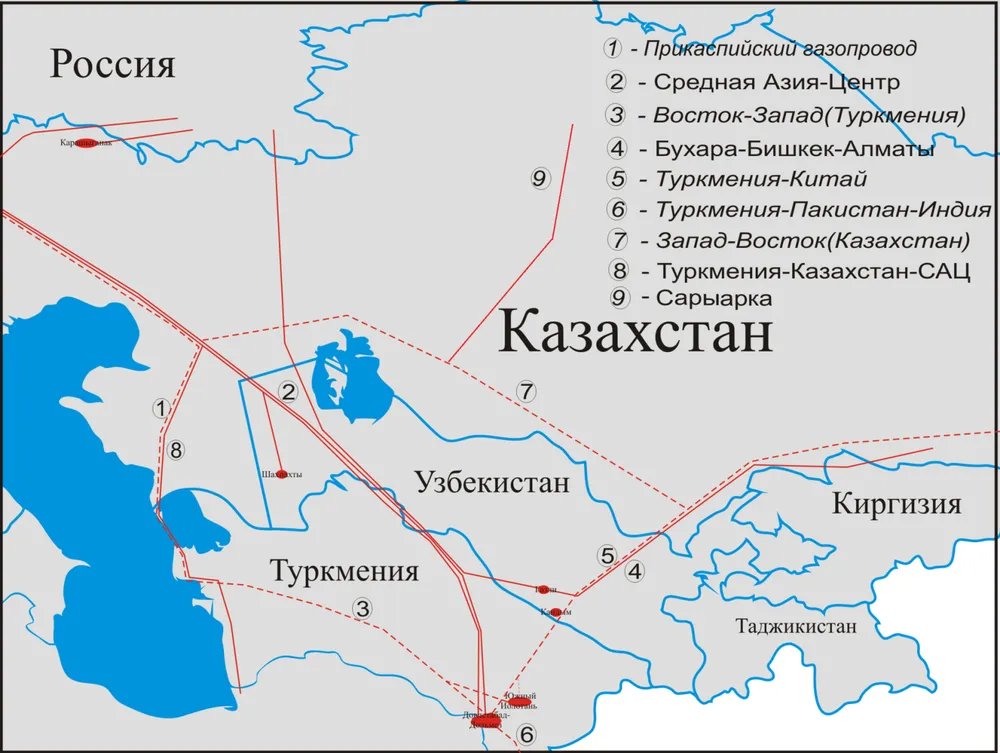 Sơ đồ ường ống dẫn khí Trung Á – Trung tâm (The Central Asia-Center gas pipeline). Ảnh: WIKI duongong.png
