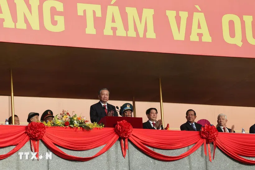Tổng Bí thư Tô Lâm phát biểu tại lễ kỷ niệm. Ảnh: TTXVN tong-bi-thu-new.jpg