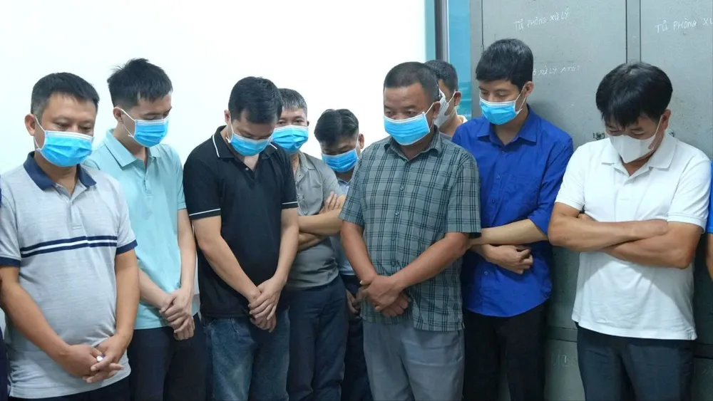 Các đối tượng bị khởi tố. Ảnh: CÔNG AN NGHỆ AN các dói tuong 2.jpg