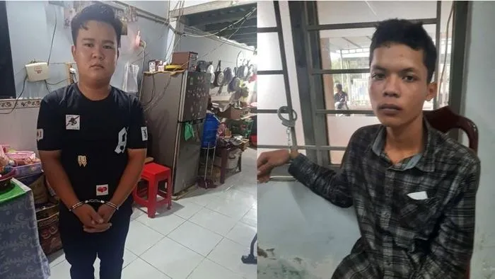 Hai nghi phạm tại cơ quan công an. Ảnh: Công an cung cấp Hai nghi phạm tại cơ quan công an. Ảnh: Công an cung cấp