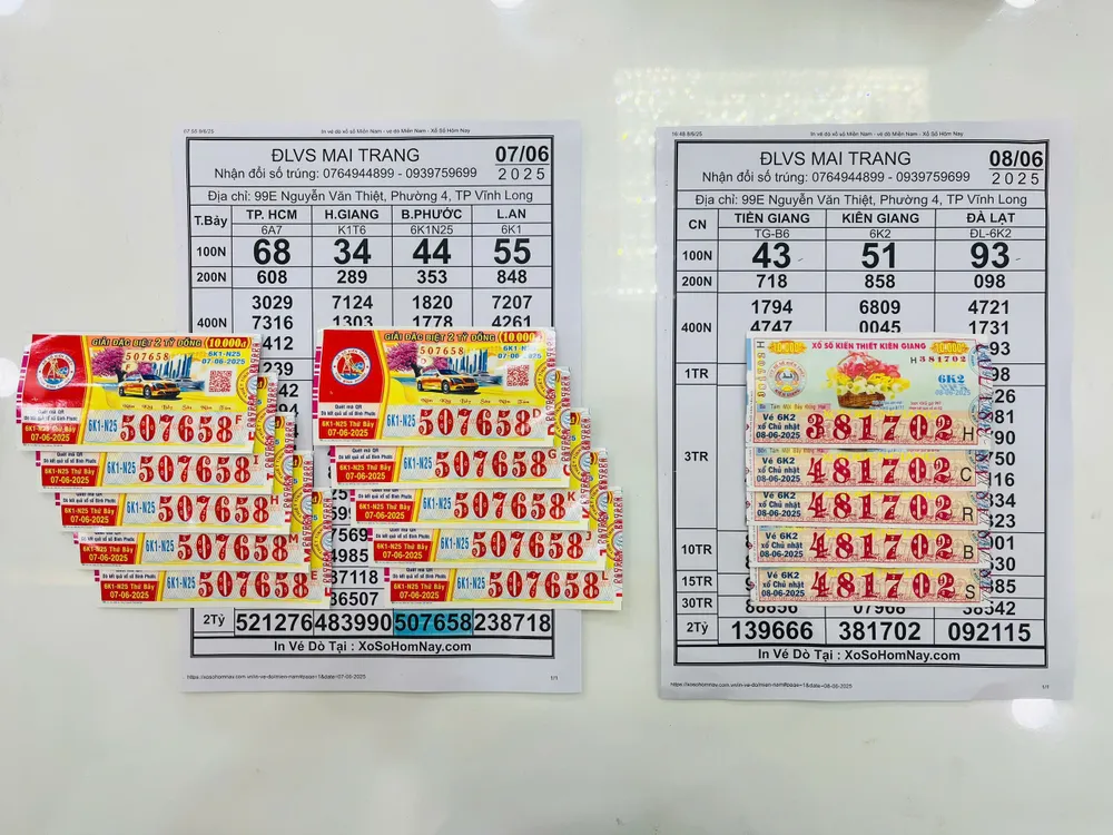 10 tờ trúng độc đắc của đài Bình Phước có dãy số 507658 và 1 tờ trúng giải độc đắc đài Kiên Giang có dãy số 381702 cùng 4 tờ an ủi ảnh 2.jpg