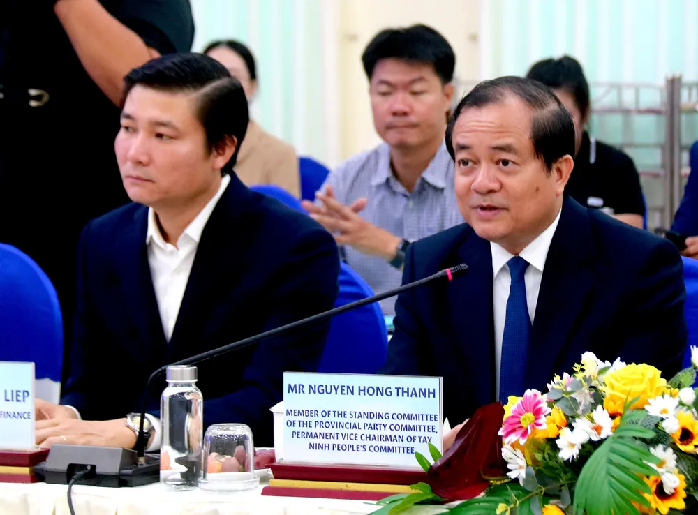 Ông Nguyễn Hồng Thanh, Phó Chủ tịch UBND tỉnh Tây Ninh phát biểu tại buổi lễ NGUYEN HONG THANH.JPG