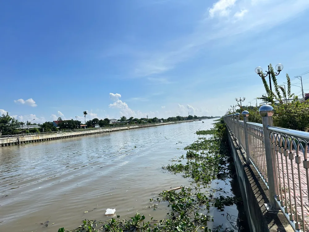 The anti-erosion embankment in Kien Tuong ward, Tay Ninh province has been completed. z6999207933718_1e72678261d57663110311460737bb3e.jpg