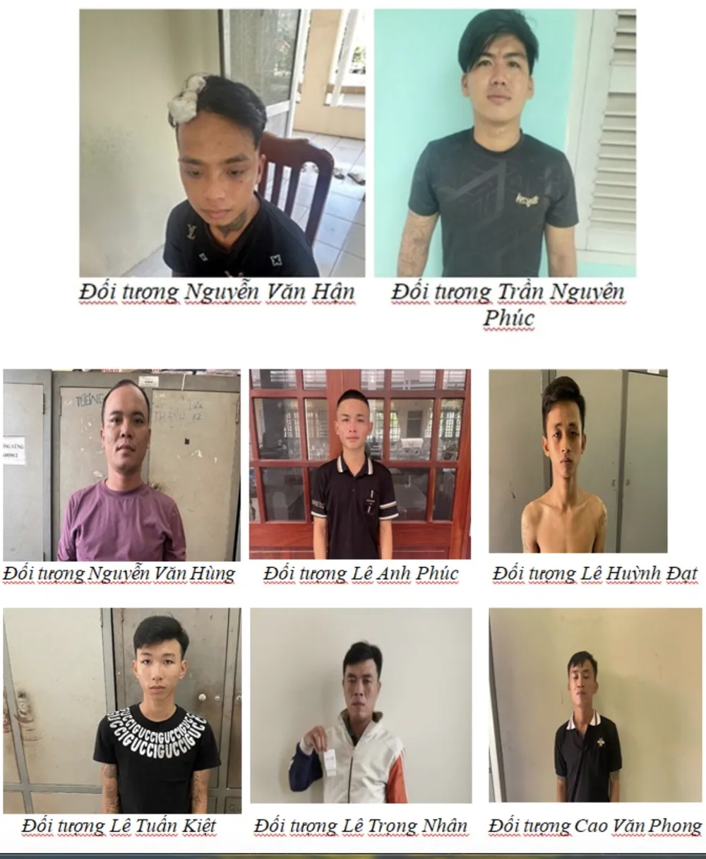 Các đối tượng tại cơ quan công an. Ảnh: CA ANTT 6-10.png