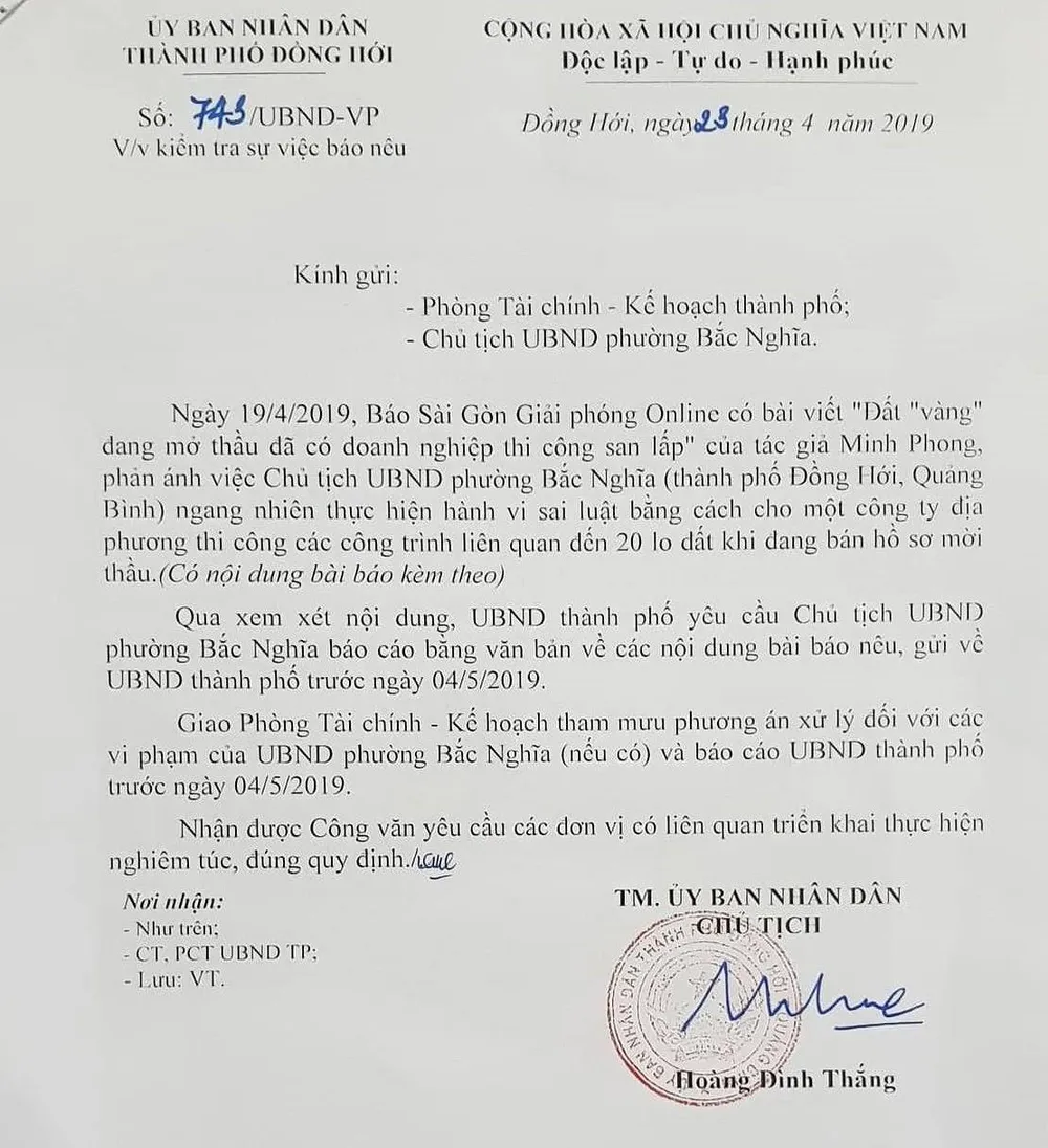 Vụ đất “vàng” đang mở thầu đã có doanh nghiệp thi công san lấp: Yêu cầu báo cáo và xử lý nghiêm ảnh 1