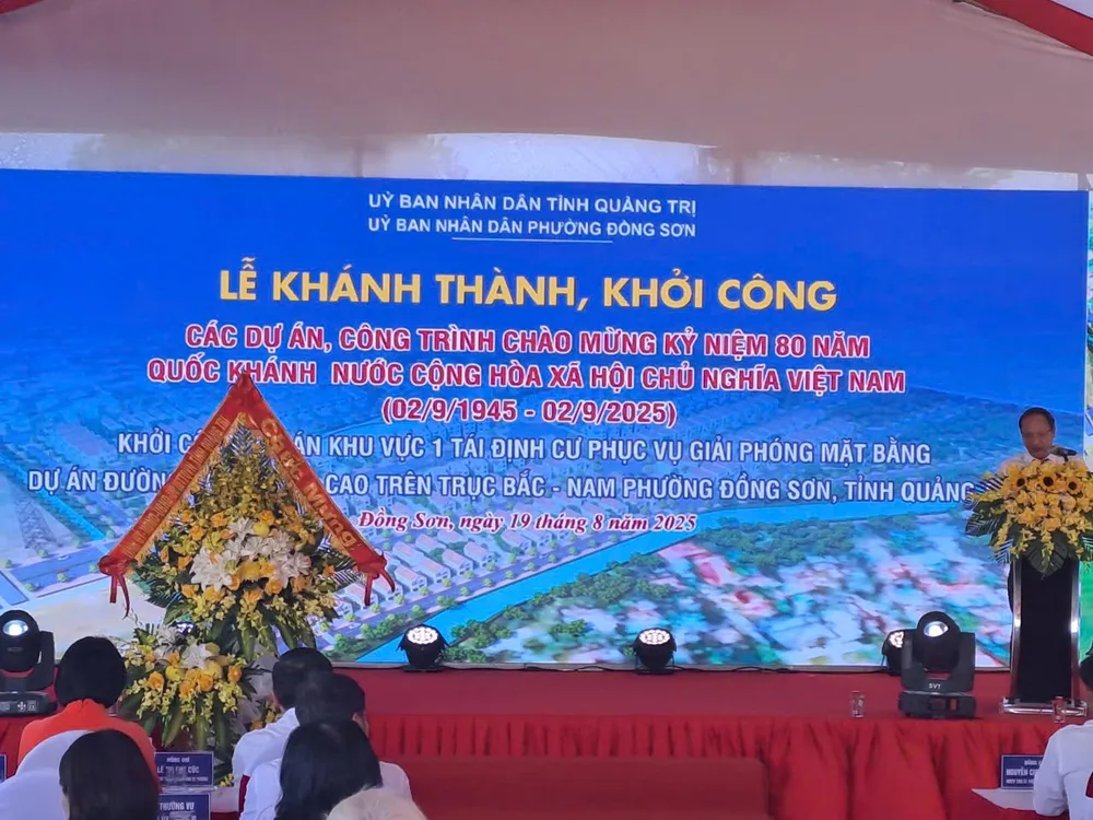 Khởi công khu tái định cư phục vụ dự án đường sắt tốc độ cao Bắc - Nam phường Đồng Sơn Khởi công khu tái định cư phục vụ dự án đường sắt tốc độ cao Bắc - Nam phường Đồng Sơn