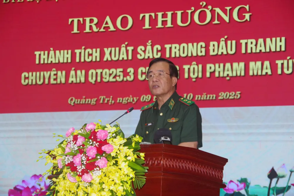Trung tướng Lê Đức Thái, đại diện Bộ Quốc phòng, Tư lệnh Bộ đội Biên phòng Việt Nam phát biểu 1000027961.jpg