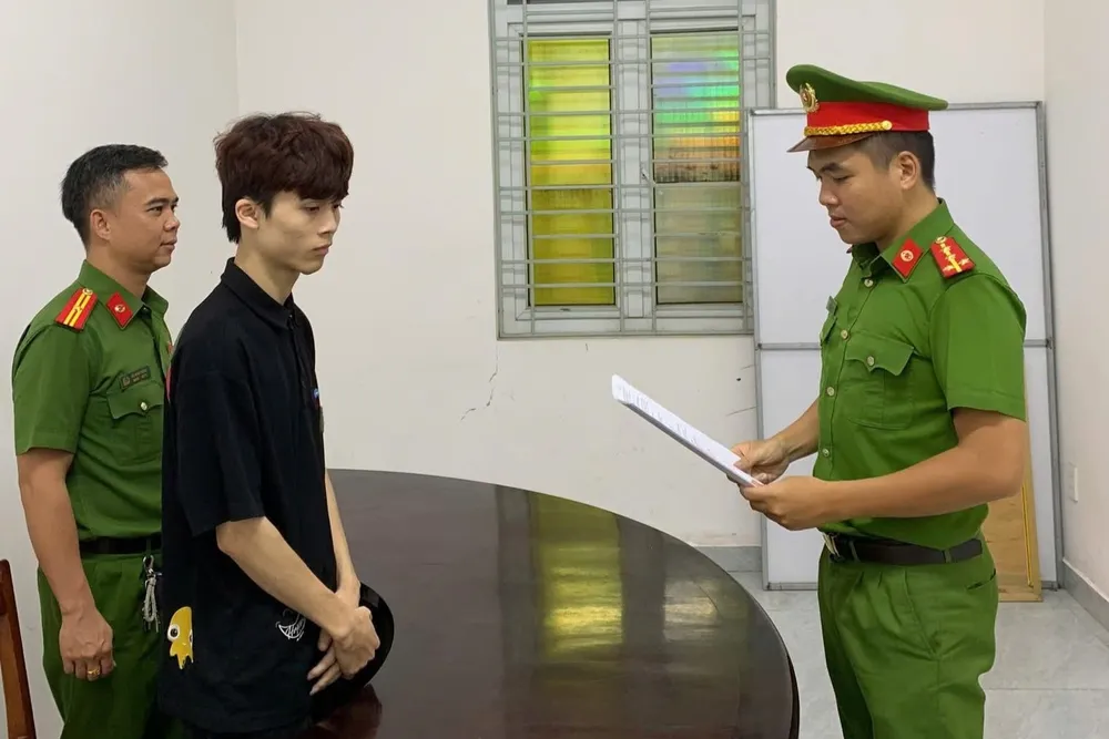 Nguyễn Văn Tân tại cơ quan điều tra. Ảnh: CACC