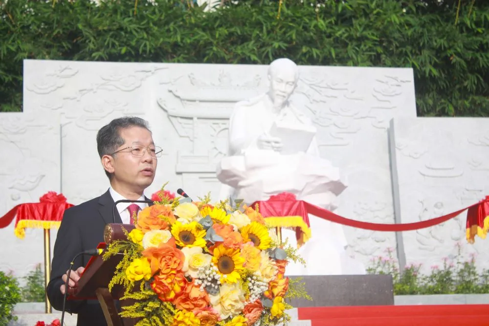 Bí thư Thành ủy Nguyễn Văn Quảng phát biểu tại lễ khánh thành Tuongbh.jpeg