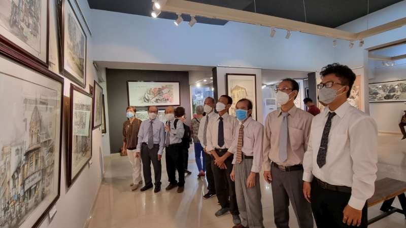 “彩墨鑄情”聯展開幕