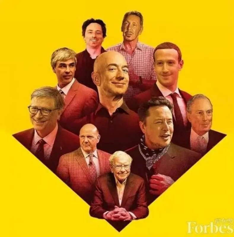 2021年美國富豪榜。圖源:互聯網