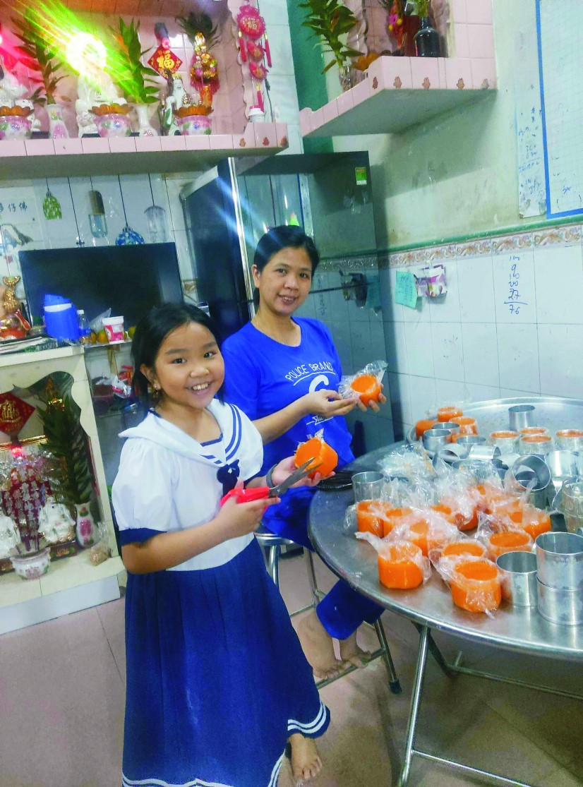 华人如发饼糕店的手工年糕。