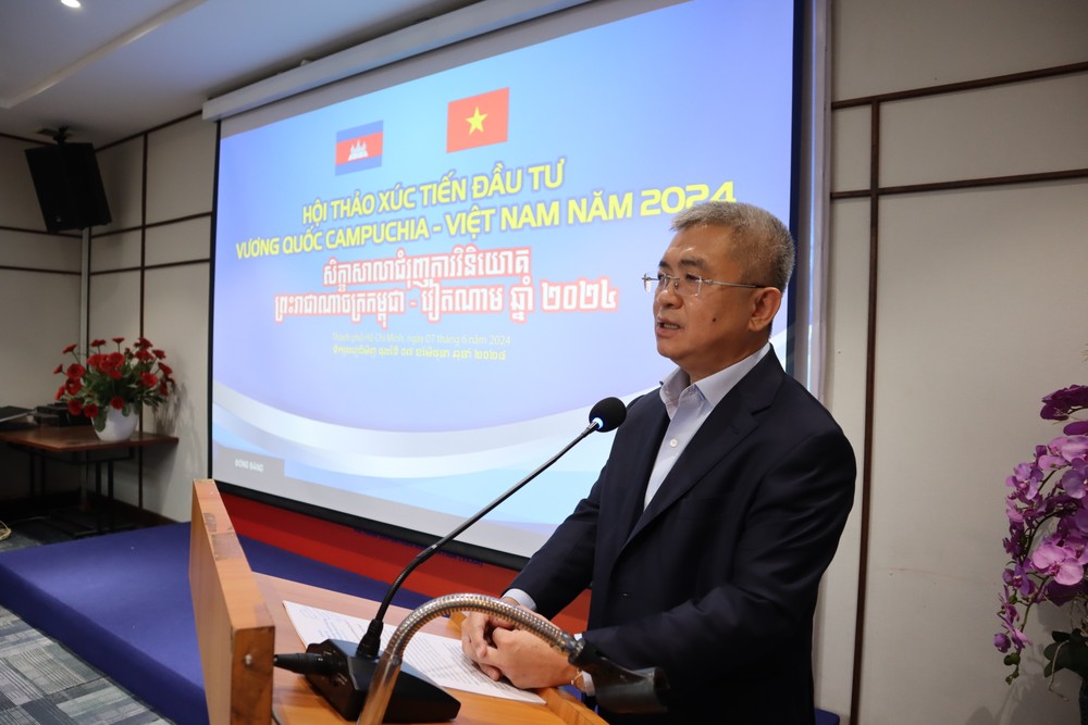柬埔寨王国投资委会员秘书长谢武迪阁下在会上致词。