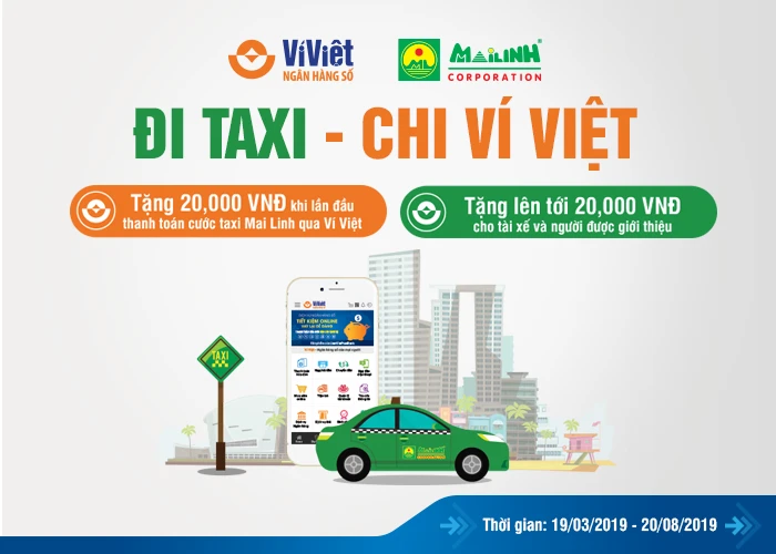 LienVietPostBank tặng thưởng khách hàng khi đi taxi Mai Linh