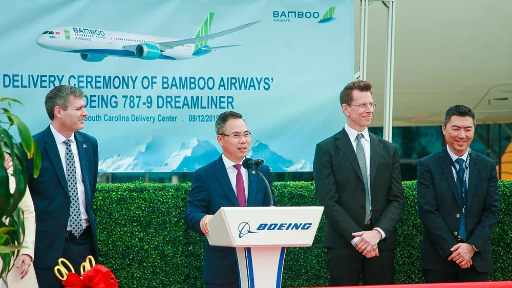 Máy bay Boeing 787-9 Dreamliner đầu tiên về với đội bay của Bamboo Airways ảnh 1