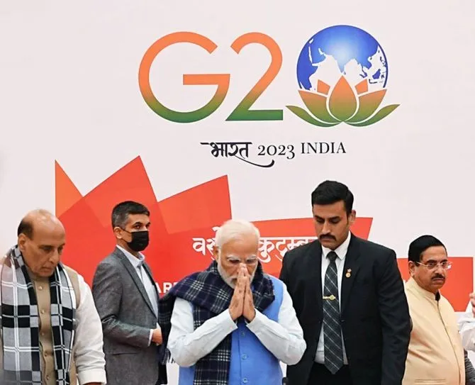 Với vai trò là Chủ tịch của G20, Ấn Độ đang ngày càng khẳng định vị thế của mình trong việc kết nối và định hướng phát triển G20 theo những mục tiêu cụ thể, trong đó trọng tâm là "hướng Nam bán cầu" Với vai trò là Chủ tịch của G20, Ấn Độ đang ngày càng khẳng định vị thế của mình trong việc kết nối và định hướng phát triển G20 theo những mục tiêu cụ thể, trong đó trọng tâm là "hướng Nam bán cầu"