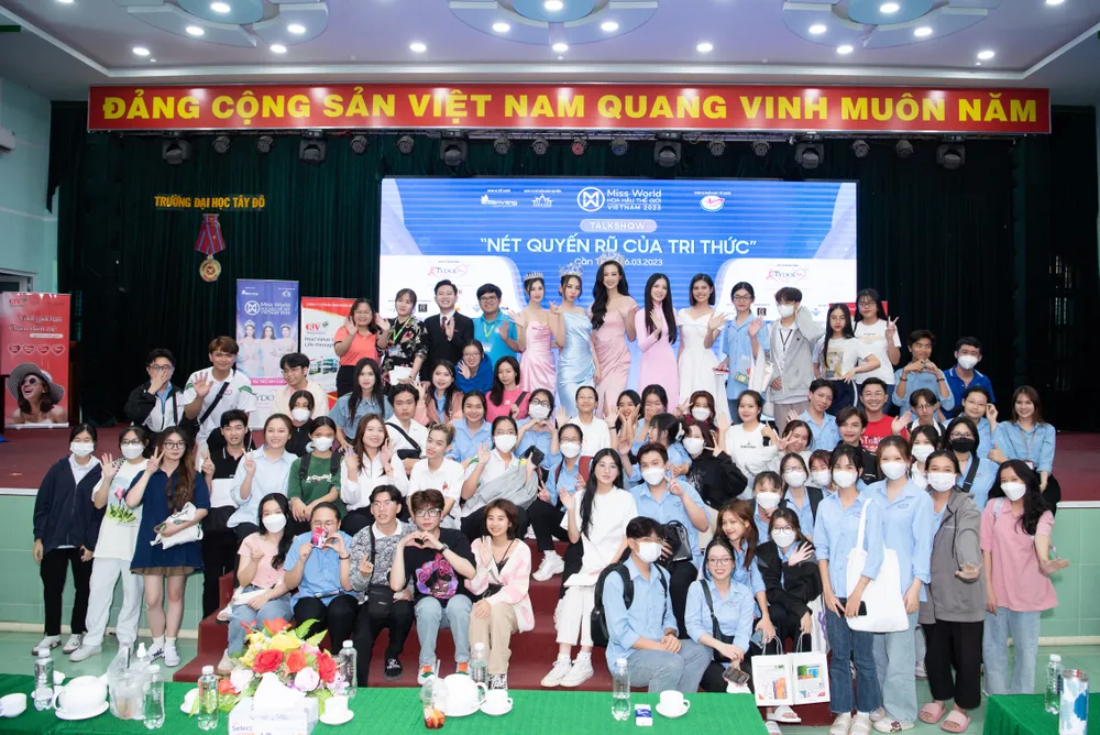 Buổi giao lưu chia sẻ của Top 3 Hoa hậu Thế giới Việt Nam 2022 với sinh viên Đại học Tây Đô