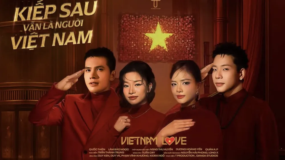 Các nghệ sĩ đồng hành cùng MV "Kiếp sau vẫn là người Việt Nam" Ảnh chụp Màn hình 2025-08-09 lúc 21.40.49.png